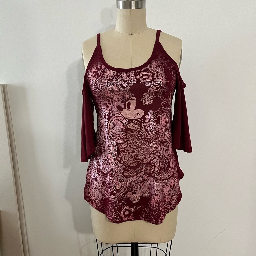 Disney boutique’s Minnie Mouse cold shoulder flowy top